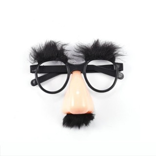 【yunhai】Glasses Mustache Fake Nose Clown Fancy Dress Up Costume Props Fun Party Favor