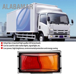 ALABAMAR 2 ชิ้น 10-30V 0.12A 8-LED รถบรรทุกด้านข้างโคมไฟรถพ่วงข้างเครื่องหมายไฟแสดงสถานะไฟสัญญาณ