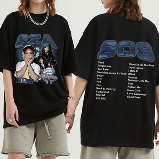 Sza ใหม่ เสื้อยืดผ้าฝ้ายแท้ พิมพ์ลายอัลบั้มเพลง SOS สองด้าน สไตล์วินเทจ โอเวอร์ไซซ์ สตรีท ฮิปฮอป สําหรับผู้ชาย และผู้หญิง 