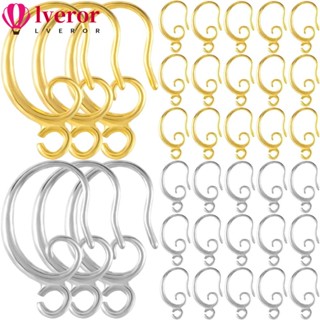 Lveror ต่างหูตะขอ ชุบทอง 18K สีเงิน พร้อมห่วง เครื่องประดับ DIY