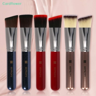 &lt;Cardflower&gt; แปรงแต่งหน้า หัวแบน ด้ามจับไม้ สําหรับลงคอนซีลเลอร์ รองพื้น 1 ชิ้น