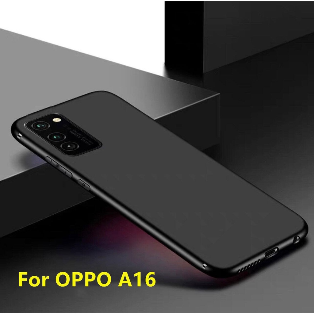 เคส Oppo A16 สำหรับออปโป้ ซิลิโคนสีดำ กันกระแทก นิ่ม TPU Case