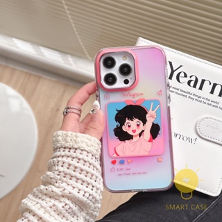 For เคสไอโฟน 14 Pro Max [INS Cute Girl ] เคส Phone Case For iPhone 14 Pro Max Plus 13 12 11 For เคสไอโฟน11 Ins Korean Style Retro Classic Couple Shockproof Protective TPU Cover Shell