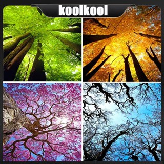 Kool ภาพปักครอสสติตช์คริสตัล เพชรเทียม รูปต้นไม้ ขนาดใหญ่ 5D สําหรับตกแต่งบ้าน DIY 4 แพ็ก