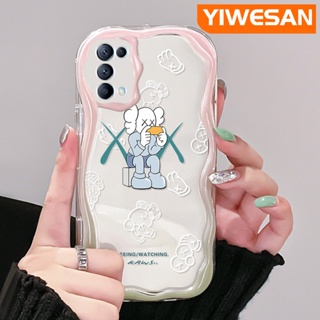 เคสโทรศัพท์มือถือแบบนิ่ม ใส กันกระแทก ลายคลื่นน่ารัก สีมาการอง หลากสี สําหรับ OPPO Reno 5 5G Reno 5K 5G Find X3 Lite