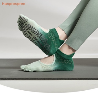 Hanprospree&gt; ใหม่ ถุงเท้าโยคะ พิลาทิส แบบสั้น กันลื่น ไล่โทนสี แฟชั่น สําหรับเต้นรํา ฟิตเนส เล่นกีฬา