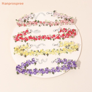 Hanprospree&gt; สร้อยคอโชคเกอร์ ลูกไม้ ปักลายดอกไม้ คุณภาพดี โรแมนติก เครื่องประดับแฟชั่น สําหรับผู้หญิง