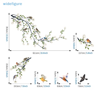 Widefigure สติกเกอร์วอลเปเปอร์ ลายนกแมกโนเลีย มีกาวในตัว สําหรับติดตกแต่งผนังบ้าน ห้องนั่งเล่น ห้องนอน 4 ชิ้น ต่อชุด