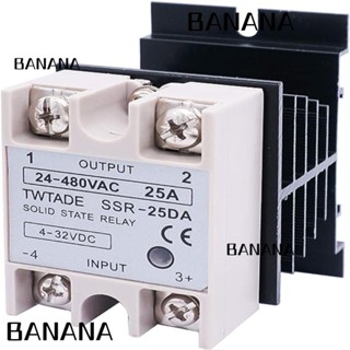 Banana1 รีเลย์โซลิดสเตท SSR-25 DA 10A 3-32V DC 24-380V AC DC