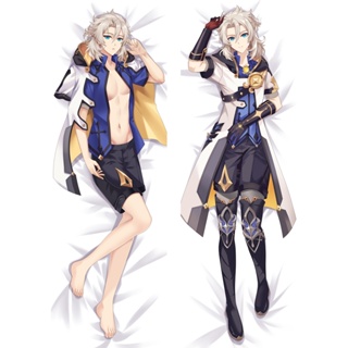 Genshin Impact Albedo ปลอกหมอน คอสเพลย์ กอดร่างกาย Albedo Dakimakura เครื่องแต่งกาย Otaku ปลอกหมอนโยน