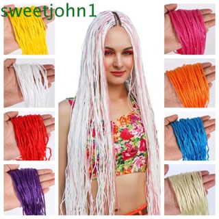 Sweetjohn 24 เส้น / ล็อต Zizi Braids, สีชมพูยาว Senegalse กล่องถักเปีย, DIY ต่อผมสีฟ้าบิดถักเปียสังเคราะห์โครเชต์ผมทุกวัน