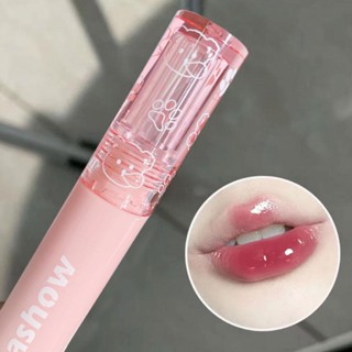 Kakashow Bear Bubble Mirror Glossy Lip Glaze Spring And Summer Glass Dudu ลิปเจลไวท์เทนนิ่ง ให้ความชุ่มชื้น สีแดง