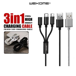 สายชาร์จโทรศัพท์ Wekome รุ่น WDC-091th USB สายชาร์จเร็ว 3 in1 จบในเส้นเดียว สายUSB Charging Cable แบบพกพา