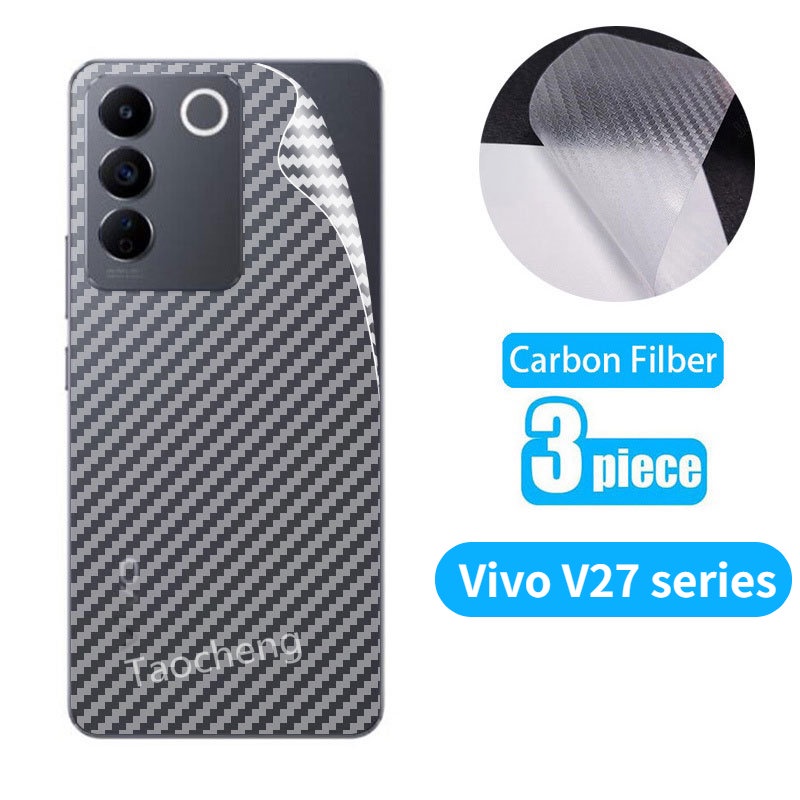 ฟิล์มคาร์บอนไฟเบอร์ด้านหลังสําหรับ Vivo V40 V30 V29 V27 e Pro Lite 5G V29Pro V29Lite 2023 Back Protector ฟิล์มนุ่มใสคลุมทั้งหมดป้องกันหน้าจอ Stic