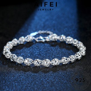 AIFEI JEWELRY แท้ ลูกกลวงแฟชั่น Silver ต้นฉบับ กำไล ผู้หญิง แฟชั่น ผู้หญิง เครื่องประดับ เครื่องประดับ 925 เงิน เกาหลี กำไลข้อมือ B27