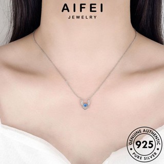 AIFEI JEWELRY 925 แท้ ต้นฉบับ กวางที่สง่างาม มอยส์ซาไนท์ไดมอนด์ เกาหลี เครื่องประดับ เงิน เครื่องประดับ สร้อยคอ จี้ ผู้หญิง Silver แฟชั่น N40