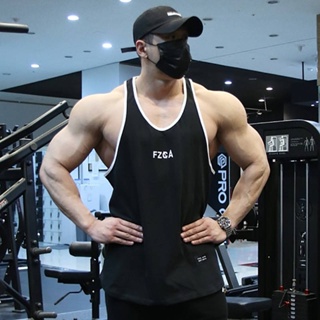 Fitness Vest Mens Summer New Basketball Training I-Shaped Muscle Running Trendy Breathable Loose Sports Top savk