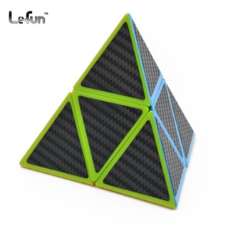 Lefun 2x2 Pyraminx สติกเกอร์คาร์บอนไฟเบอร์ Speed Cube 2x2 พีระมิดเมจิกคิวบ์