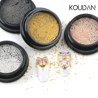 Koudan สติกเกอร์ตกแต่งเล็บเจล พลอยเทียม ลูกบอลเหล็ก สีทอง สีเงิน ไข่มุก สําหรับตกแต่งเล็บ