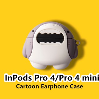 【Ĕĕ】เคสหูฟัง แบบนิ่ม ลายการ์ตูนฉลาม สําหรับ Pro 4 Mini Pro4 Mini InPods Pro 4