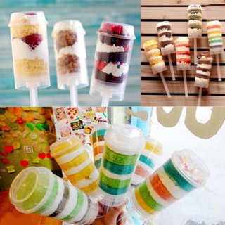 Pushable Cake Holders DIY Push-up Cake Molds Cylinder Shaped Cake Pusher Containers with Lids