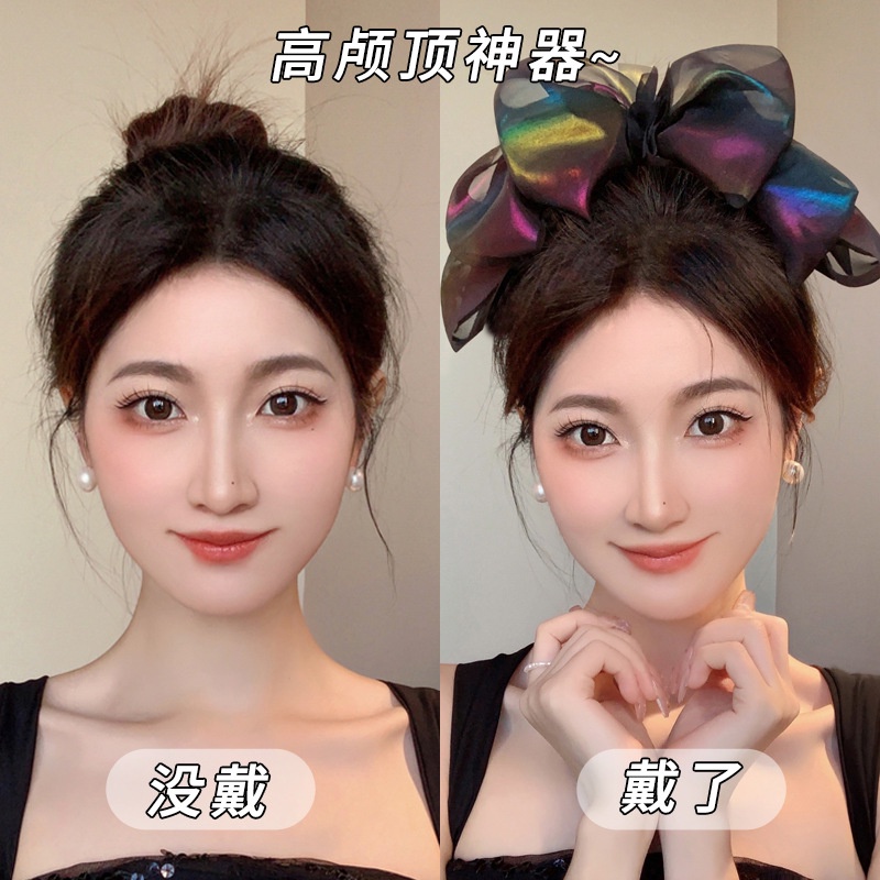 กิ๊บติดผม ประดับโบว์ ขนาดใหญ่ แบบเรียบง่าย แฟชั่นเจ้าหญิง สไตล์เกาหลี หรูหรา สําหรับผู้หญิง