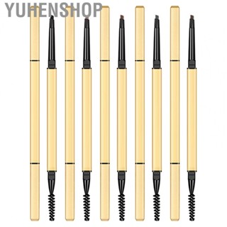 Yuhenshop Eye Brow Pen  Lightweight Practical Small Triangular Cartridge Double Headed Cosmetic Eyebrow Pencil for Performance