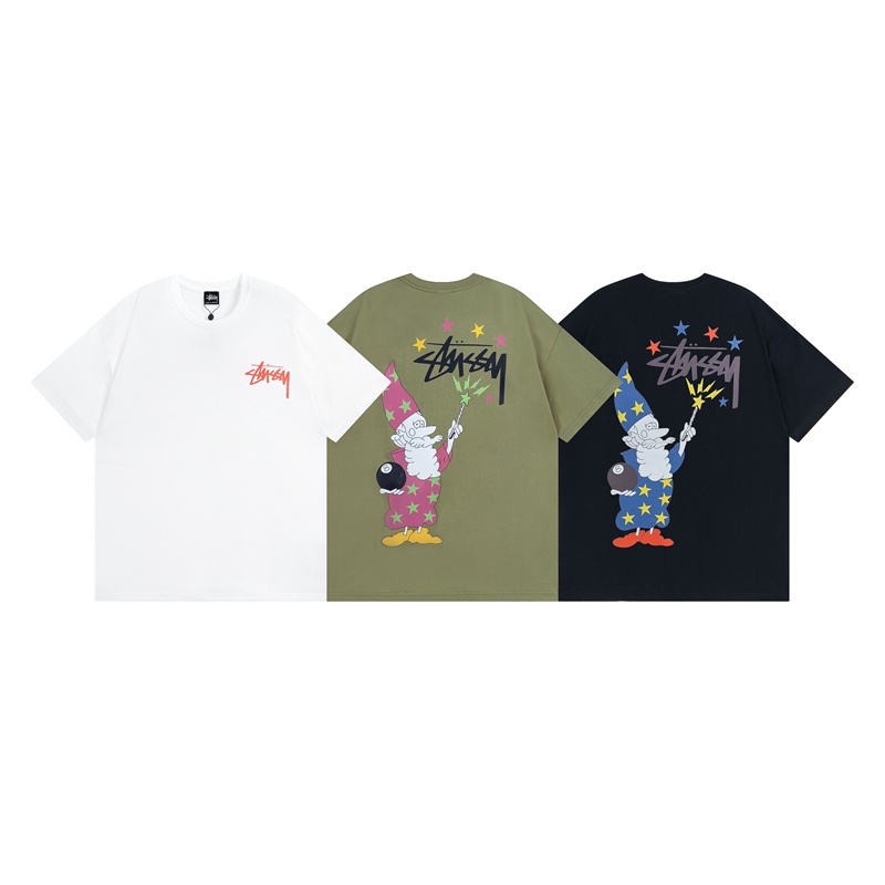 เสื้อยืดแขนสั้น พิมพ์ลายนักมายากล ไฮสตรีท แฟชั่นสําหรับผู้ชาย และผู้หญิง Ws6Yynj