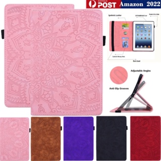 เคสหนัง ฝาพับ กันกระแทก ลายดอกไม้ พร้อมช่องใส่บัตร สําหรับ Amazon Kindle 11th Generation 2022 6 นิ้ว