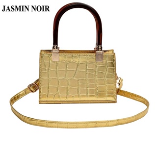 Jasmin NOIR กระเป๋าถือ กระเป๋าสะพายข้าง หนัง PU ลายหนังจระเข้ เรียบง่าย สําหรับผู้หญิง