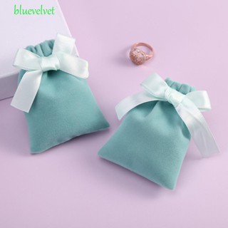 Bluevelvet ถุงใส่เครื่องประดับ ต่างหู แบบผูกเชือก ประดับโบว์