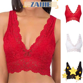 ZAIJIE Fashion Underwear Lace Bralette Women Bra Sport Plus Size Solid Color Comfortable Breathable Hollow Out/Multicolor