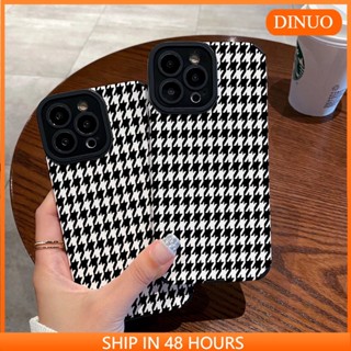 Houndstooth เคสโทรศัพท์มือถือ แบบนิ่ม ลายการ์ตูน สําหรับ Iphone 13 14promax 12 11 xr xs 7 8plus