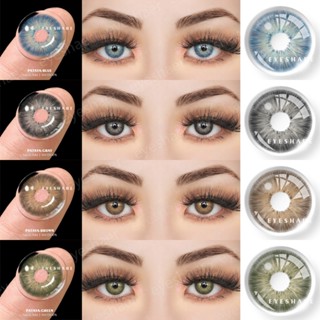 Eyeshare คอนแทคเลนส์ สีน้ําตาลธรรมชาติ สําหรับดวงตา สีฟ้า 1 คู่