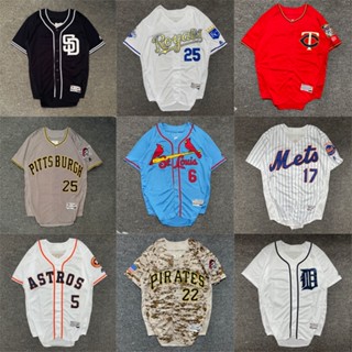 เสื้อกีฬาเบสบอลแขนสั้น ลายทีม Mlb Jersey สไตล์ฮิปฮอป