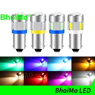 Bhoimo หลอดไฟ led BA9S T4W 5630 6SMD DC12v สําหรับติดป้ายทะเบียนรถยนต์ รถจักรยานยนต์