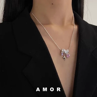Love Diamond Starlight Pendant choker Necklace ดีไซน์นิชหญิง