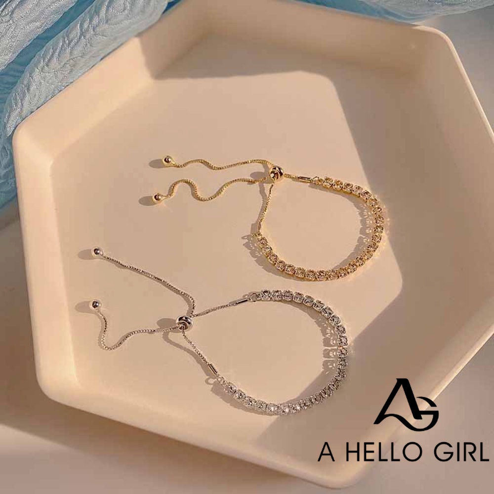 แฟชั่น Simple Rhinestone สร้อยข้อมือปรับ Rose Gold/Silver Charm กําไลข้อมือผู้หญิงเครื่องประดับของขวัญ