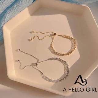 แฟชั่น Simple Rhinestone สร้อยข้อมือปรับ Rose Gold/Silver Charm กําไลข้อมือผู้หญิงเครื่องประดับของขวัญ