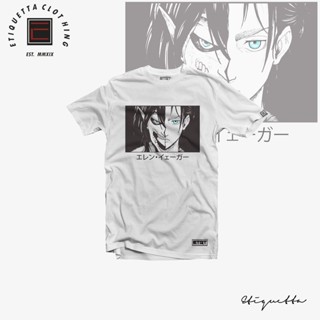 พร้อมส่ง Anime Shirt - ETQTCo. - Attack on Titan - Eren Founding Titan การเปิดตัวผลิตภัณฑ์ใหม่ T-shirt