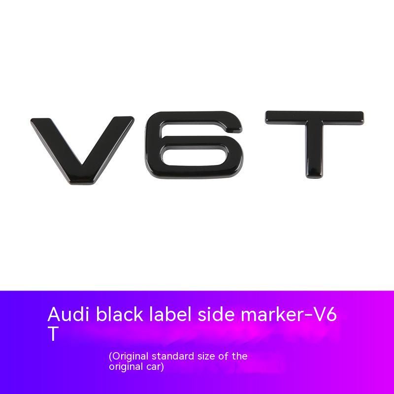 เหมาะสําหรับ Audi Audi V6T V8T โลโก้รถพลาสติกดัดแปลง Fender โลโก้ด้านข้างสติกเกอร์รถ