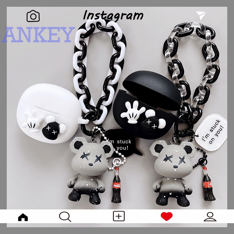 for QCY T18 T17 T17S Case AilyPods MeloBuds Protective Cute Cartoon Cover Bluetooth Earphone Shell A