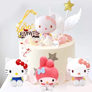 ป้ายท็อปเปอร์ ลาย Hello Kitty KT Cat สําหรับตกแต่งเค้กวันเกิด