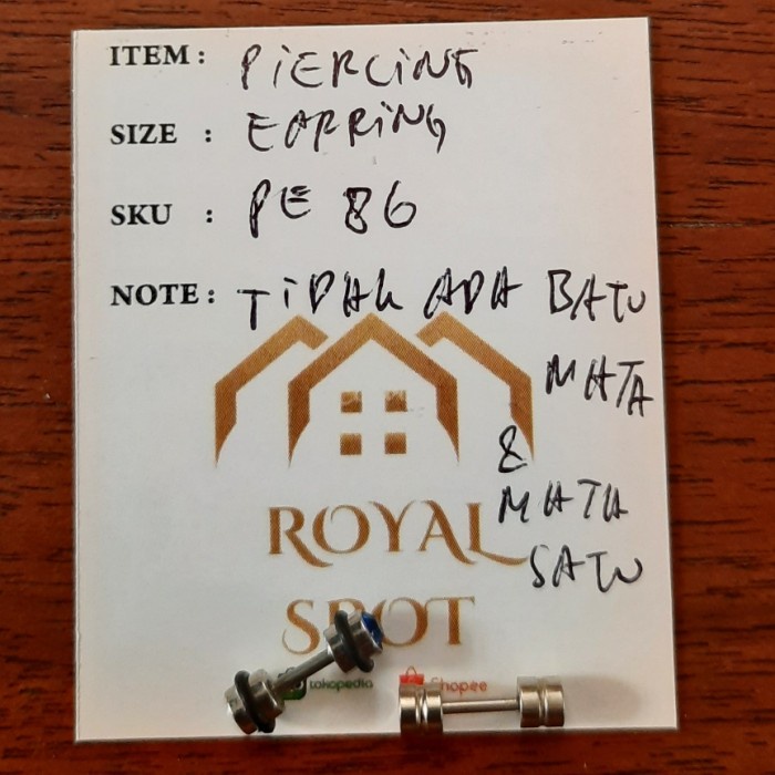 PIERCING EARRINGS TITANIUM EARBELL PIERCING EARRINGS 1 ชุด PE86