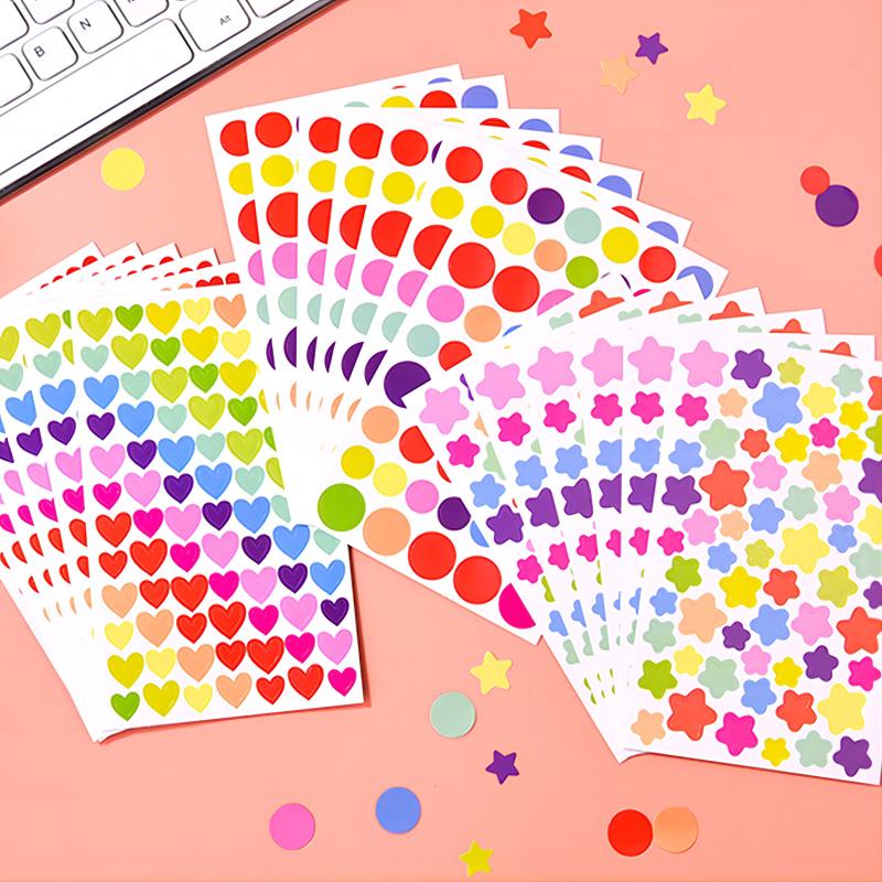 สติ๊กเกอร์รางวัลนักเรียนสติ๊กเกอร์ Love Dot ดาวห้าแฉก DIY สติ๊กเกอร์ตกแต่งสติ๊กเกอร์บัญชีมือสี TZ037