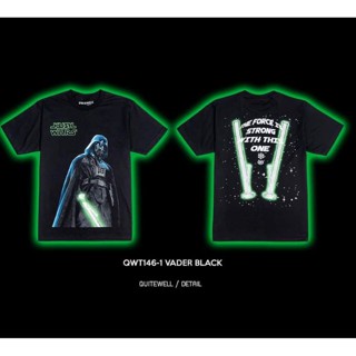 พร้อมส่ง ผ้าฝ้ายบริสุทธิ์ QWT146-1 VADER BLACK T-shirt