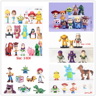 โมเดลตุ๊กตาฟิกเกอร์ Toy Story Buzz Lightyear Lotso Woody Triss Dinosaur Strawberry Bear ของเล่นสําหรับเด็ก