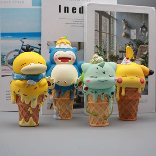 โมเดลฟิกเกอร์ Pokemon Ice Cream Series Pikachu Slowpoke Gengar ขนาด 14 ซม. ของเล่นสําหรับเด็ก