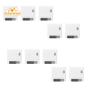 10 ชิ้น Mini-R2 สวิตช์ Wifi อัจฉริยะสีขาวสมาร์ทโฮมระยะไกลควบคุมสองทางตัวจับเวลา DIY สวิตช์ผ่าน Ewelink APP เครื่องขัดจังหวะเสียง