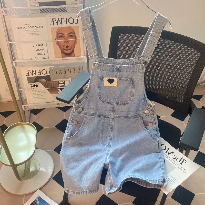 ชุดเอี๊ยมกางเกงขาสั้นลําลอง ทรงหลวม แฟชั่นใหม่ สําหรับเด็กผู้หญิง อายุ 4 5 6 7 8 9 10 13 14 ปี 2023